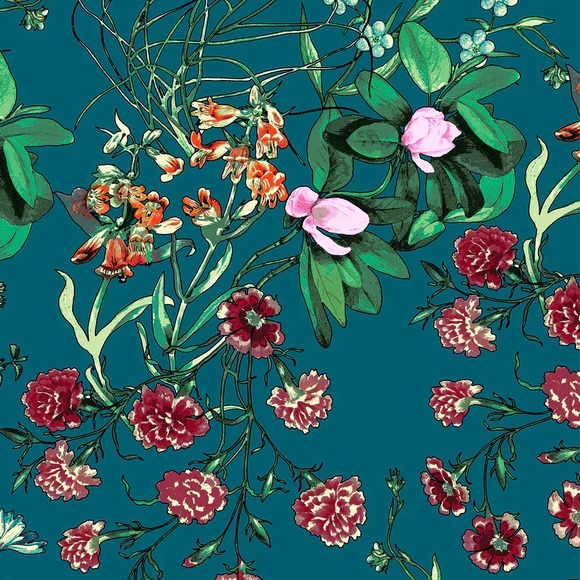 💐💕TEAL BOTANICAL LONG SLEEVE SUN SHIRT💕💐 - Picture 3 of 3